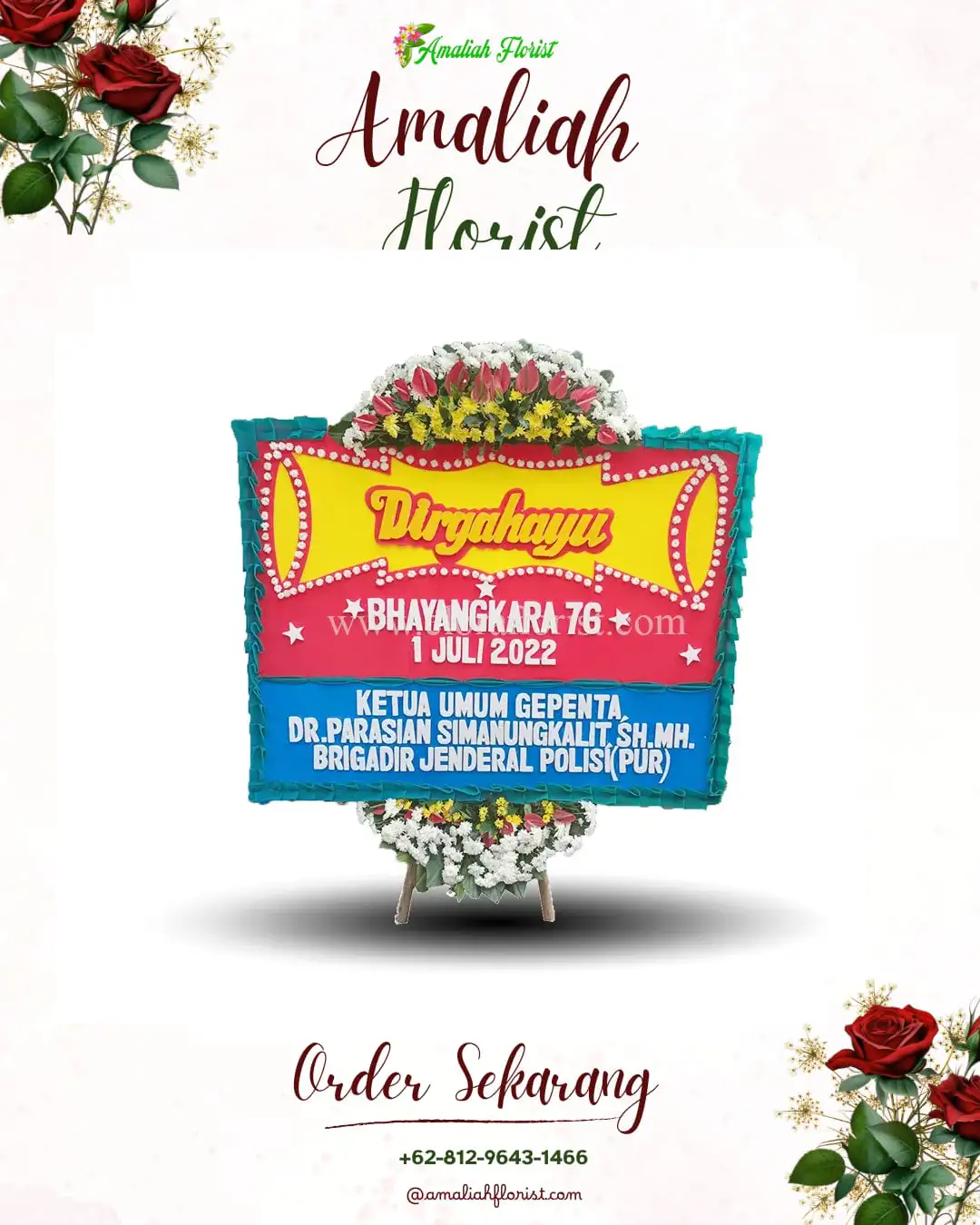 Papan Bunga HUT Ulang Tahun Permata